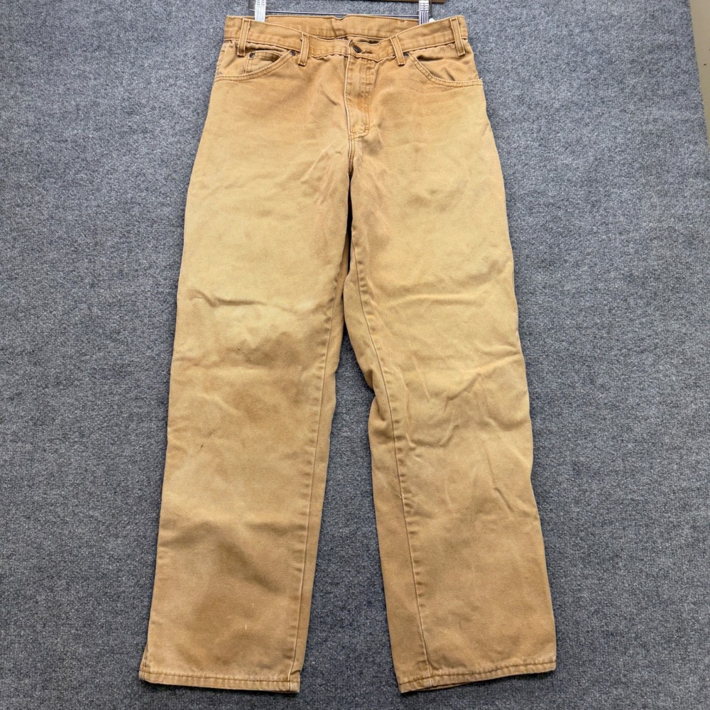 Y2K men's dickies carpenter pants size 33x32 faded workwear vintage khaki